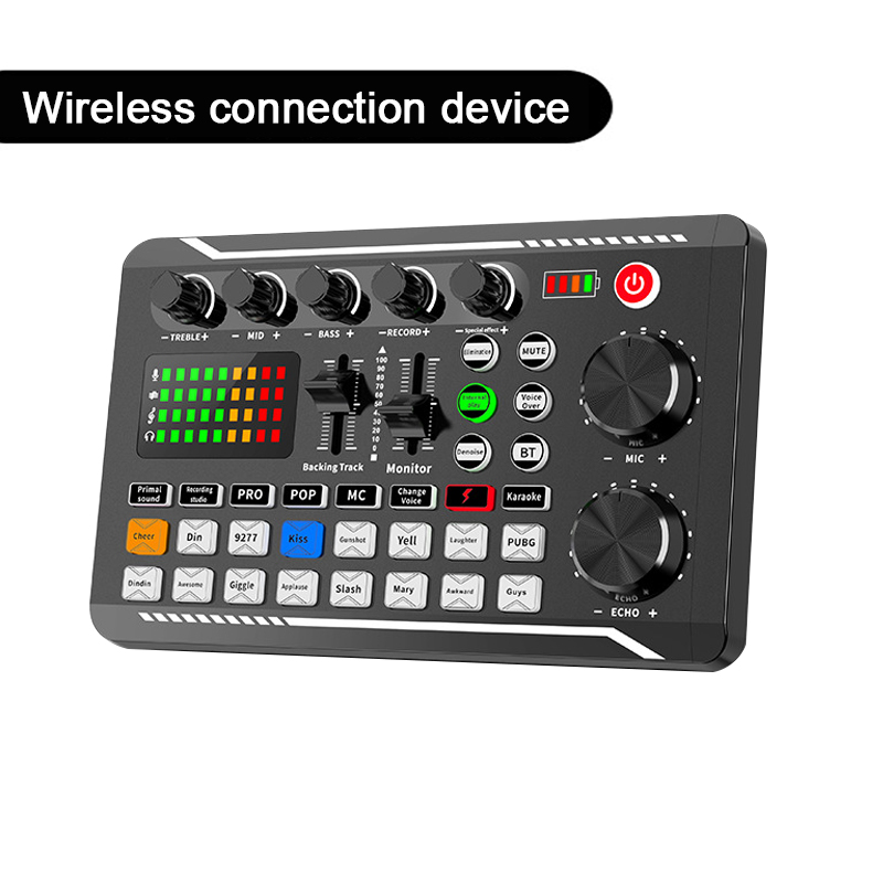 DJ Equipment Sound Card Console Studio Sound Card Cable Mixing Computer Live Voice Mixer F998 Sound Card Voice Changer Karaoke