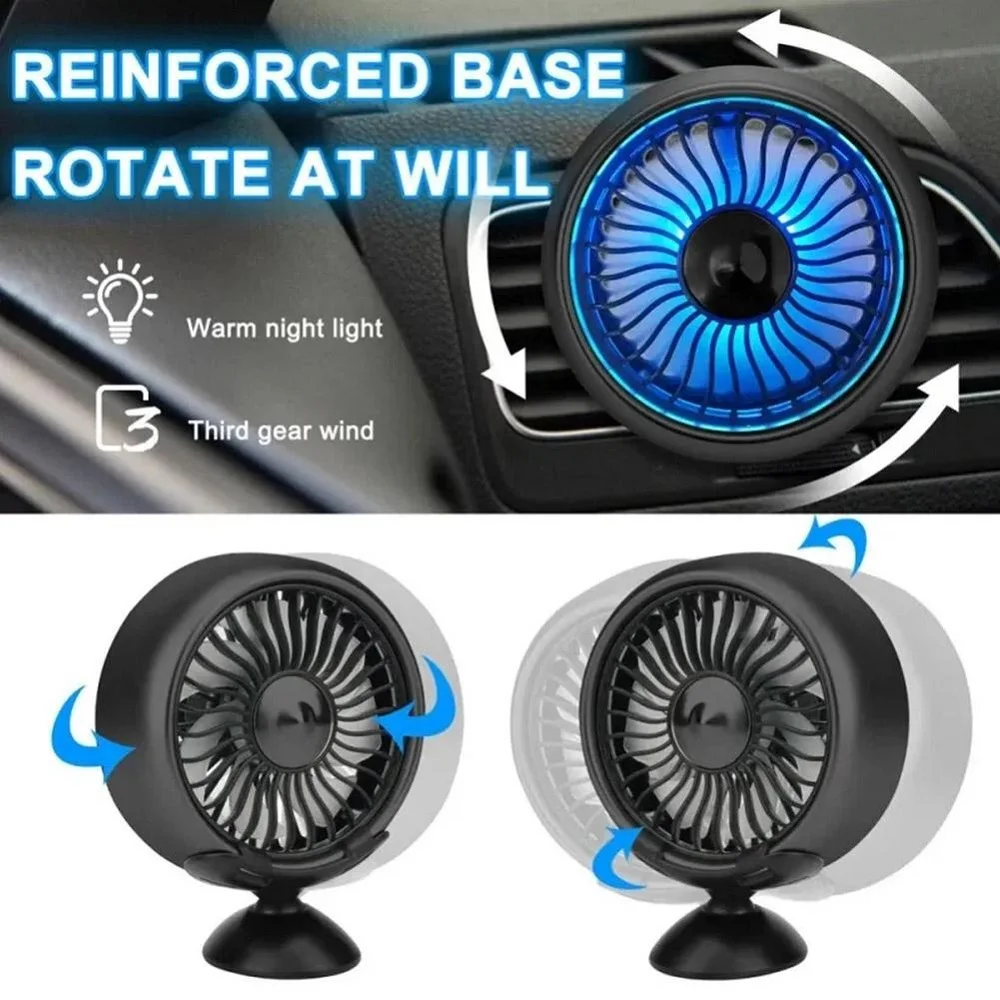 Fans Air Air Car Outlet Cooling Electric Circulator Vent Portable Mini Size Colorful 3 Speed ddmysmile USB 12-24V Car Accessories Interior Smile