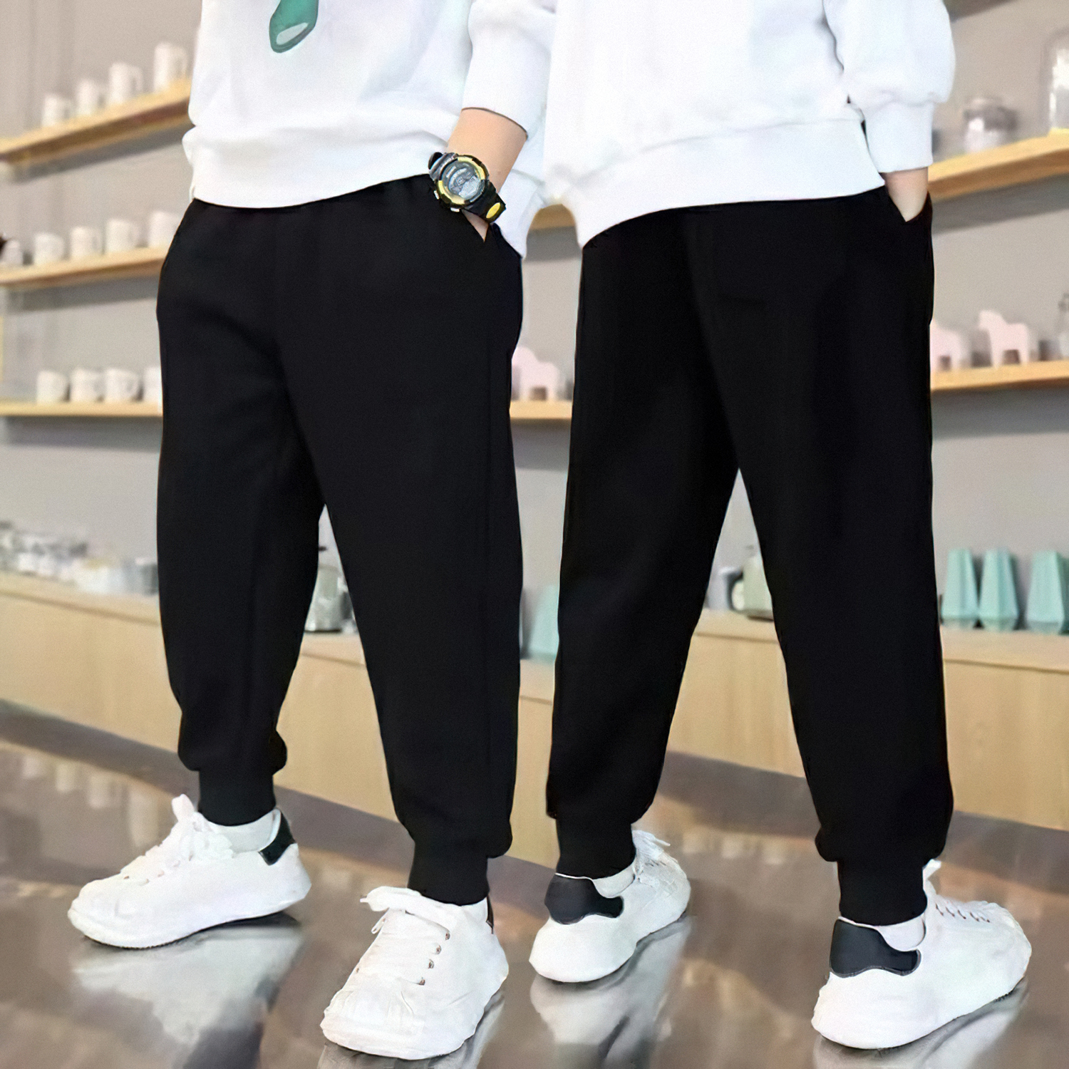 Children's Pants Spring and Autumn New Product Solid Color Boys' Polyester Thin Street Outdoor Sports Pants