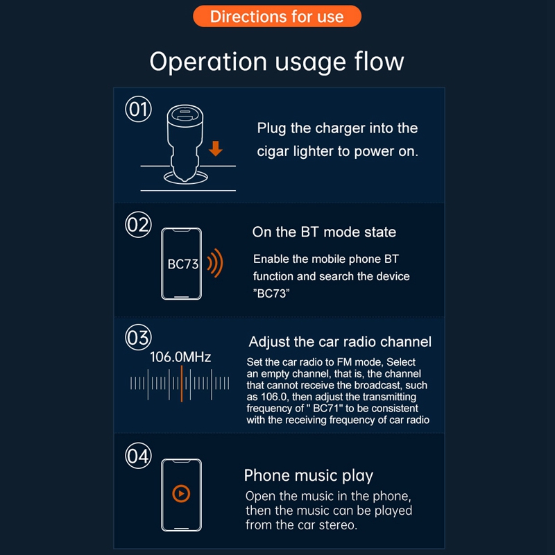 Bluetooth Bluetooth FM Transmitter Audio Adapter For Car With Color Screen QC 3.0 PD Aux Hands-Free ddmysmile Calls For Car Bc73 Smile