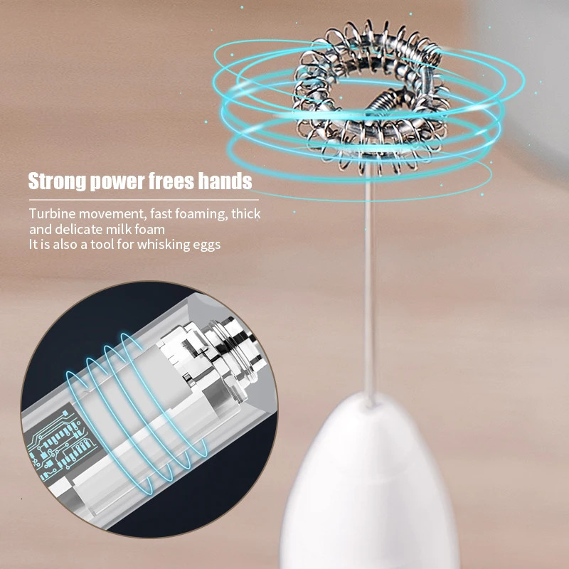 2-in-1 USB charging electric egg mixer whistle coffee mixer double head milk foam baking mixer kitchen gadget 241113