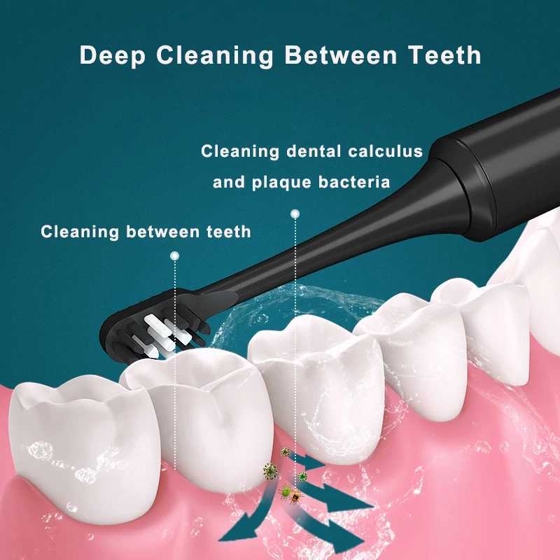 Toothbrush Sanitizer Ultrasonic Sonic Electric Toothbrush with UV Sanitization Inductive Charging for Adults Electronic Tooth Brushes 2pc Brush Heads 