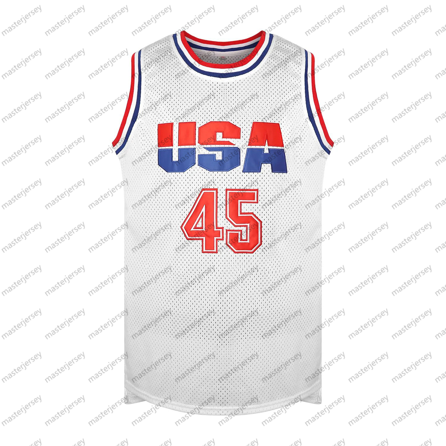 Men's Basketball Jersey Movie Mesh Letters & Numbers 45 TRUMP Sweatshirt - Embroidered , Crew Neck Sleeveless Training Vest, Loose Fit Athletic T