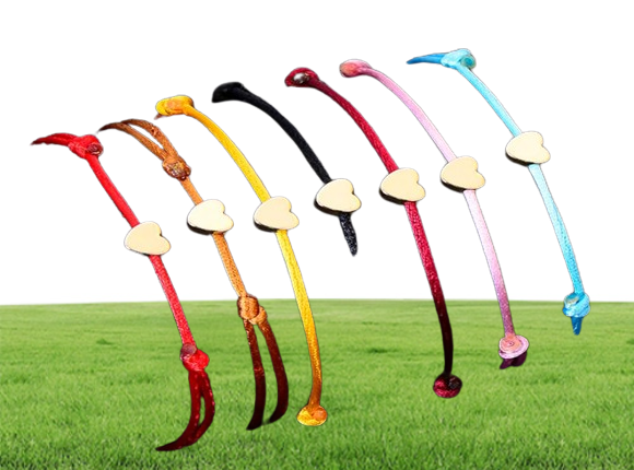 20pcslot Gold Lovely Heart Bracelets Rope Lucky Red Bracelet For Women Red String Adjustable Handmade Bracelet DIY