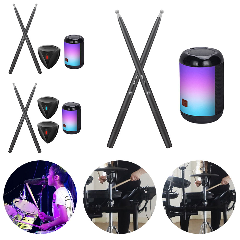 BT Electric Air Drum Set Pocketdrum with 3.5 Mm Headphone Jack for Beginners Kids Children Adults Practice for Adults Kids Gift