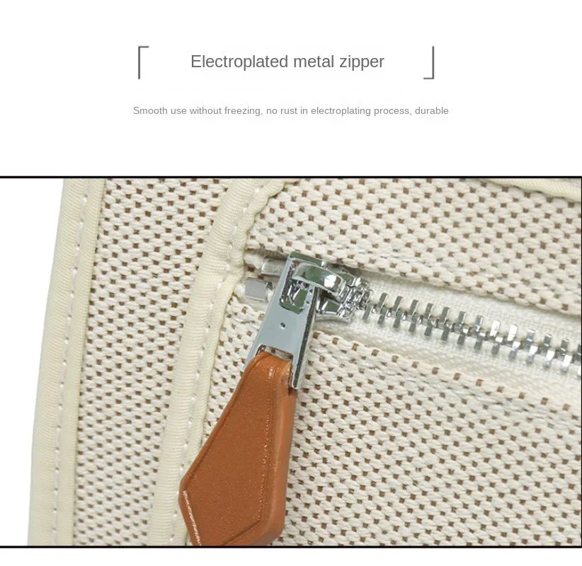 Splicing Canvas Cowhide New Tote Bag Senior Sense of Elegance and Light Single Shoulder Handbag Crossbody Leather Women's smile