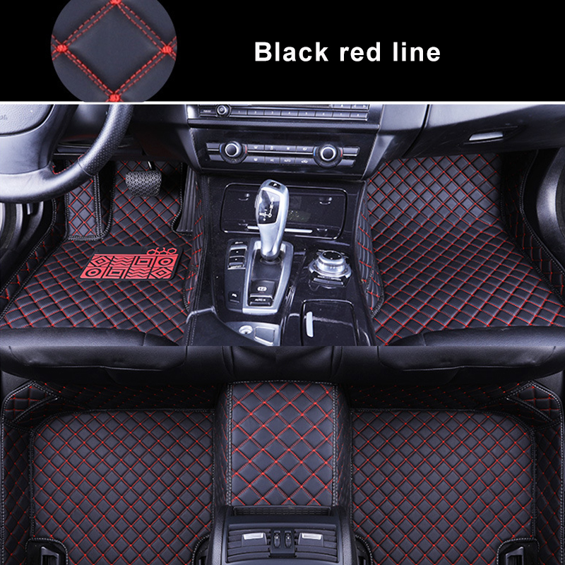 Custom Car Floor MatsFor Mercedes Benz C Class W203 2000~2006 Leather Auto Carpets Protective Pad Rugs Waterproof Interior Parts