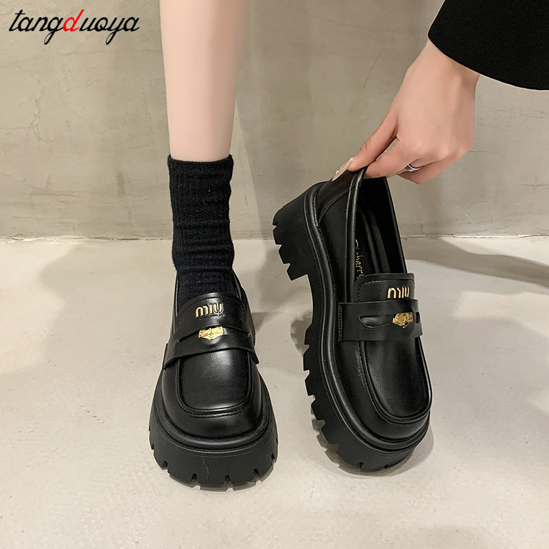 Mary Janes Shoes Women Platform Heels Lolita Shoes Women's College JK Uniform shoes Women's Classics Round Toe Single Shoes