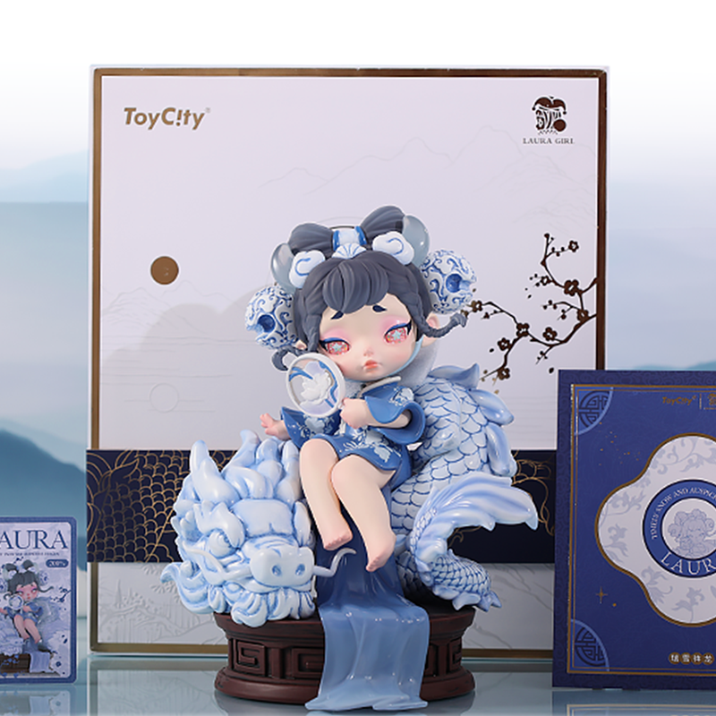 Toycity LAURA Auspicious Snow LUCKY DRAGON 200% Kawaii Ornaments Figurines Home Decor Desktop Model Dolls Gilrs Gift Model Toys