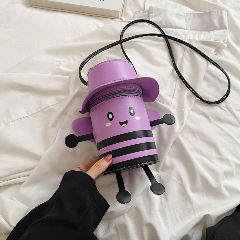 Drawstring Bag Women's Bucket Fashion Cute Bee Shoulder Crossbody Internet Ins Mobile Phone 9016 zhanyishengli