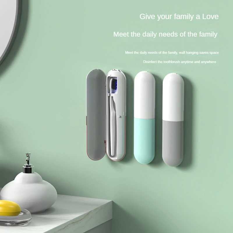 Toothbrush Sanitizer Portable UV Sterilization Travel Rechargeable Sterilizer Box Cleaner Holder For Electricmanual 240414