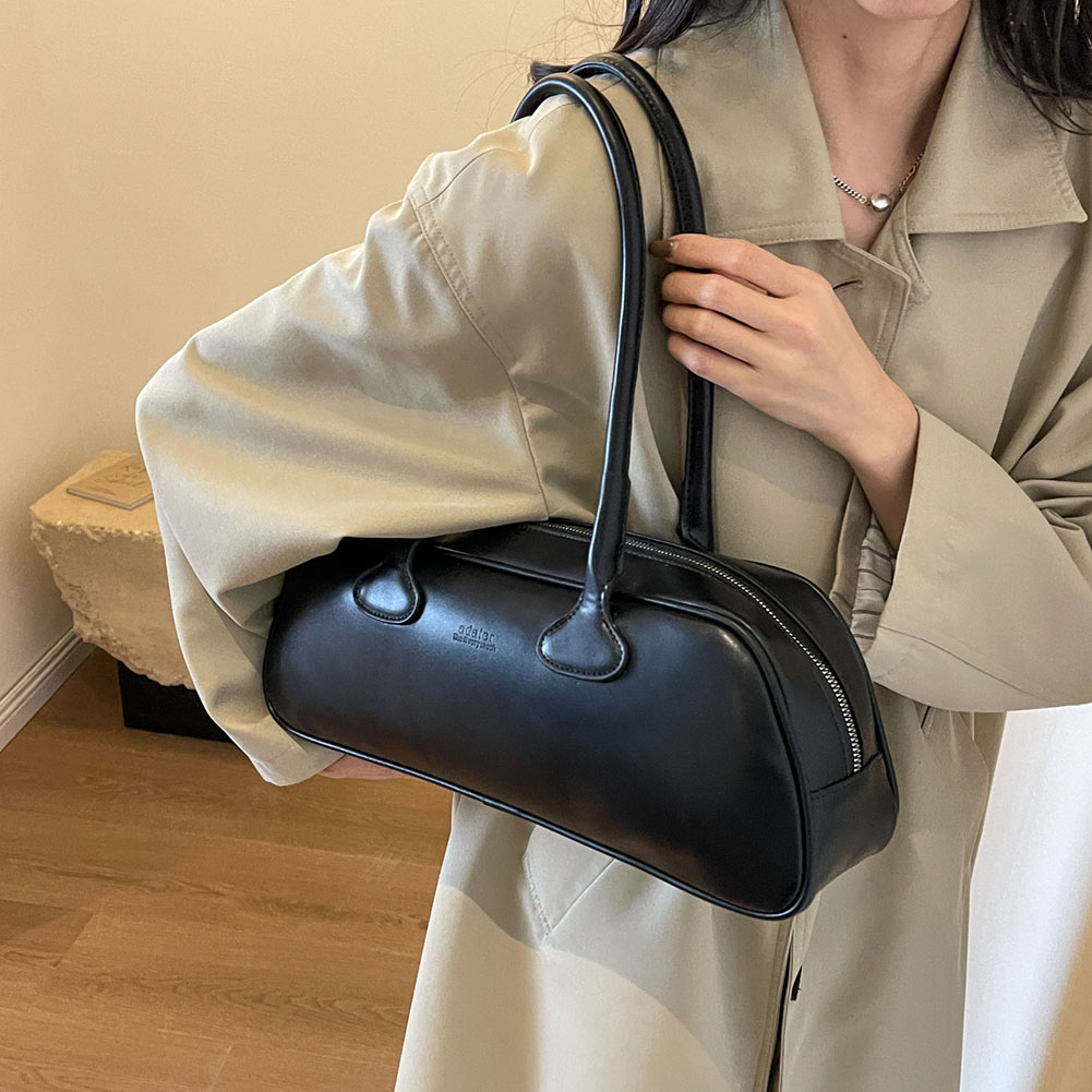 PU Leather Shoulder Bags for Women Korean Fashion Chic Tote Bag Solid Trendy Underarm Bag Large Capacity Shopping Hand Bag Bolsa