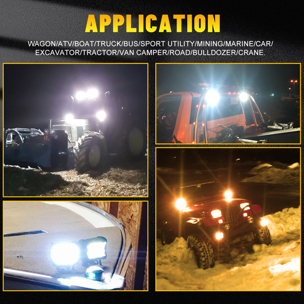 Wire 4Inch With Free Led Work Light Light Bars 4X4 Offroad Dual Color Spot ddmysmile Flood Beam Driving Fog Light For Truck SUV ATV Lamps Smile