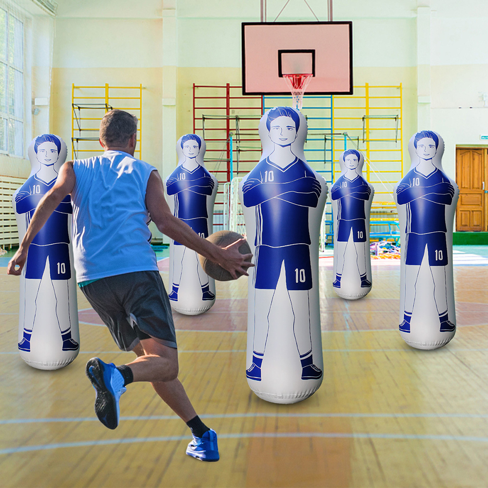 Inflatable Soccer Dummy Goalkeeper Inflatable Punching Bag Standing Boxing Bag for Home Exercise for Children Adults