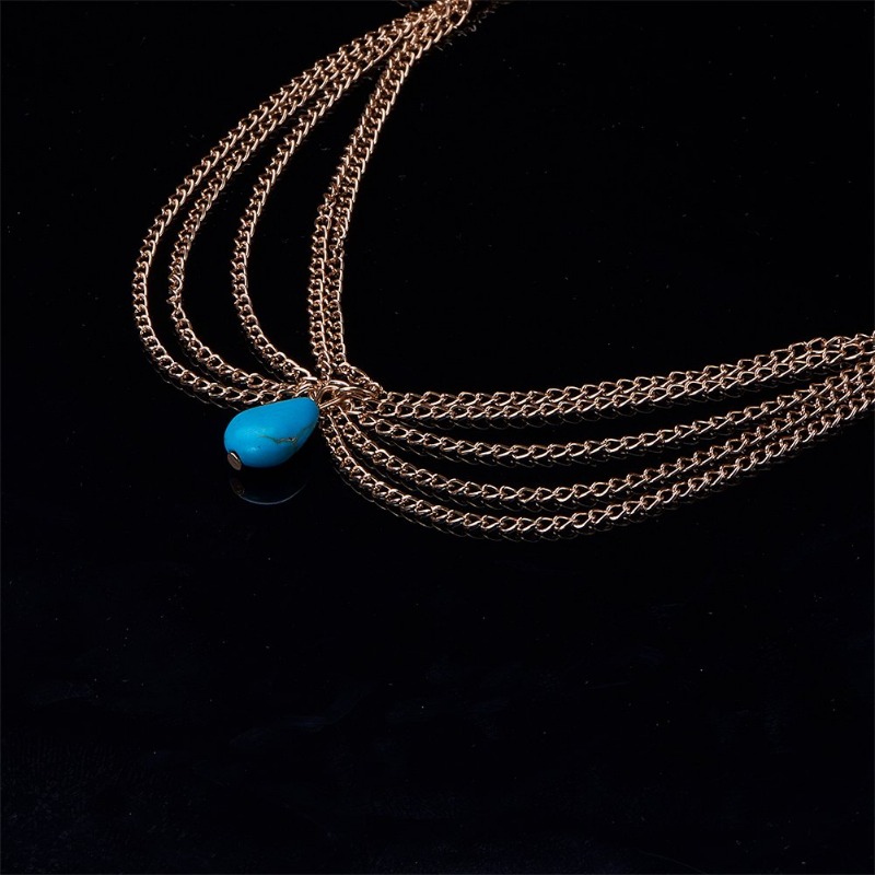 Turquoise Jewelry Unique Head Chain Headband Boho Tassel Chain Hair Band Party Headpiece Festival Prom Wedding Headband for Hall smile