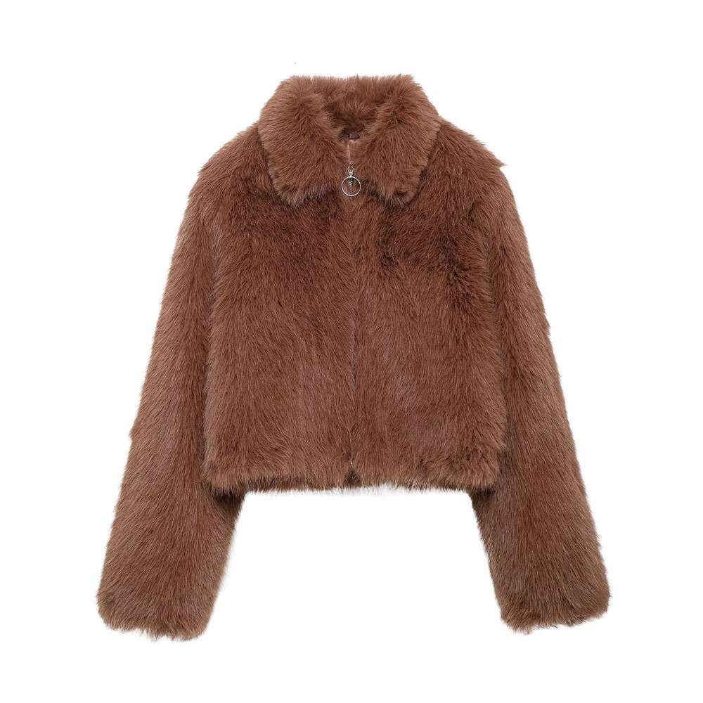 shanshi fur coat women Women's winter fashionable warm artificial fur casual jacket