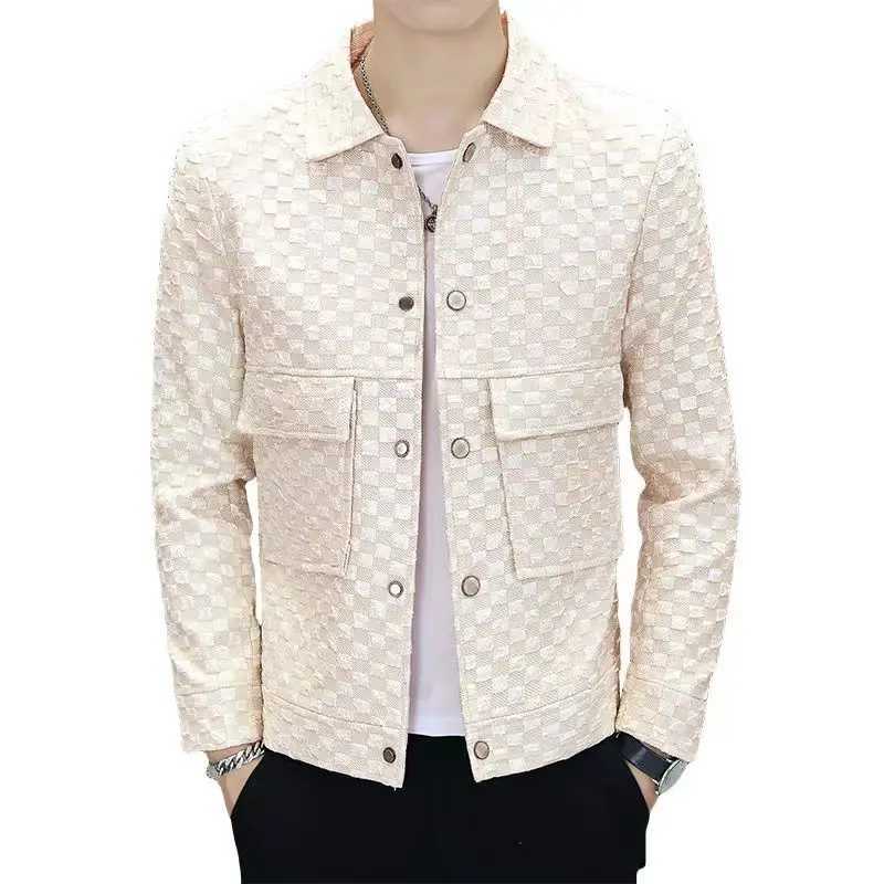 High Quality Mens jacket loose collar spring autumn retro mens jacket casual C jacket solid color loose M jacket T241112