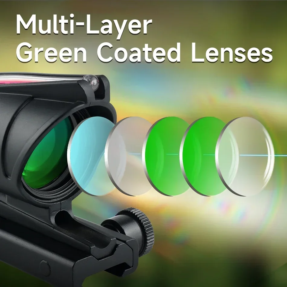 ACOG 4X32 Scope Fiber Optics Illuminated Riflescope Tactics Reflex Sight Hunting Airsoft Rifle Red Green Dot Sight 20mm Rail
