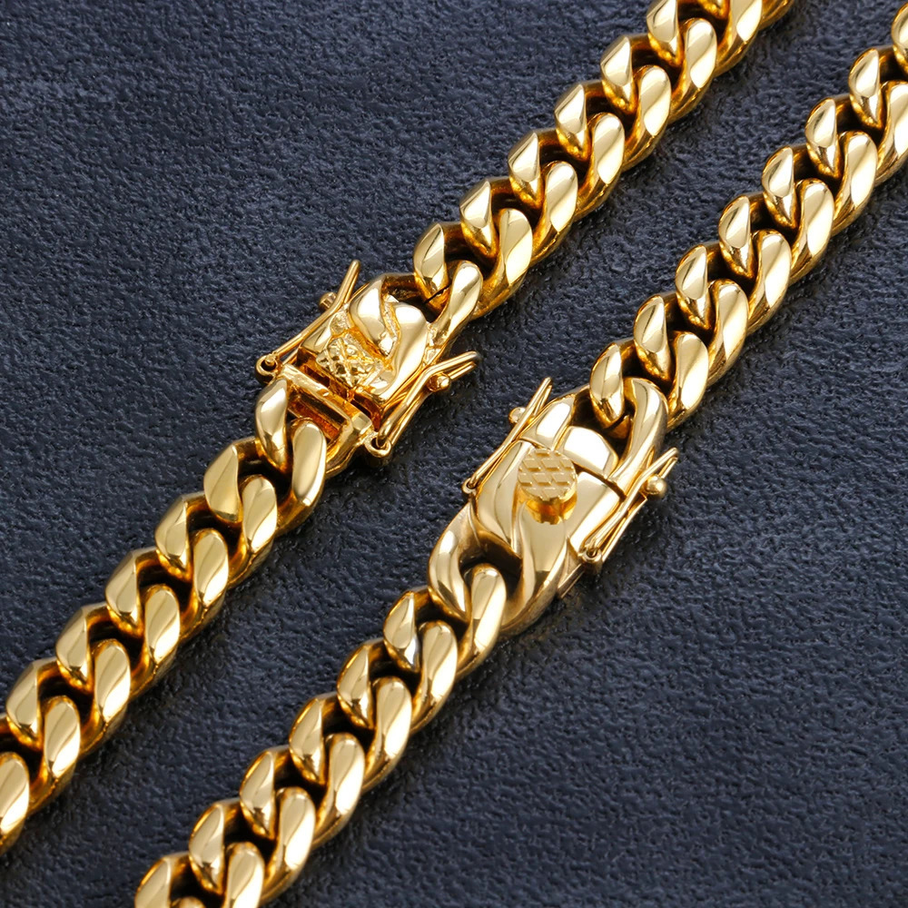 Curb Cuban Link Chain for Women Men Fashion Stainless Steel Hip Hop Necklace Gold Silver Color Bracelet Fashion Jewelry 241113