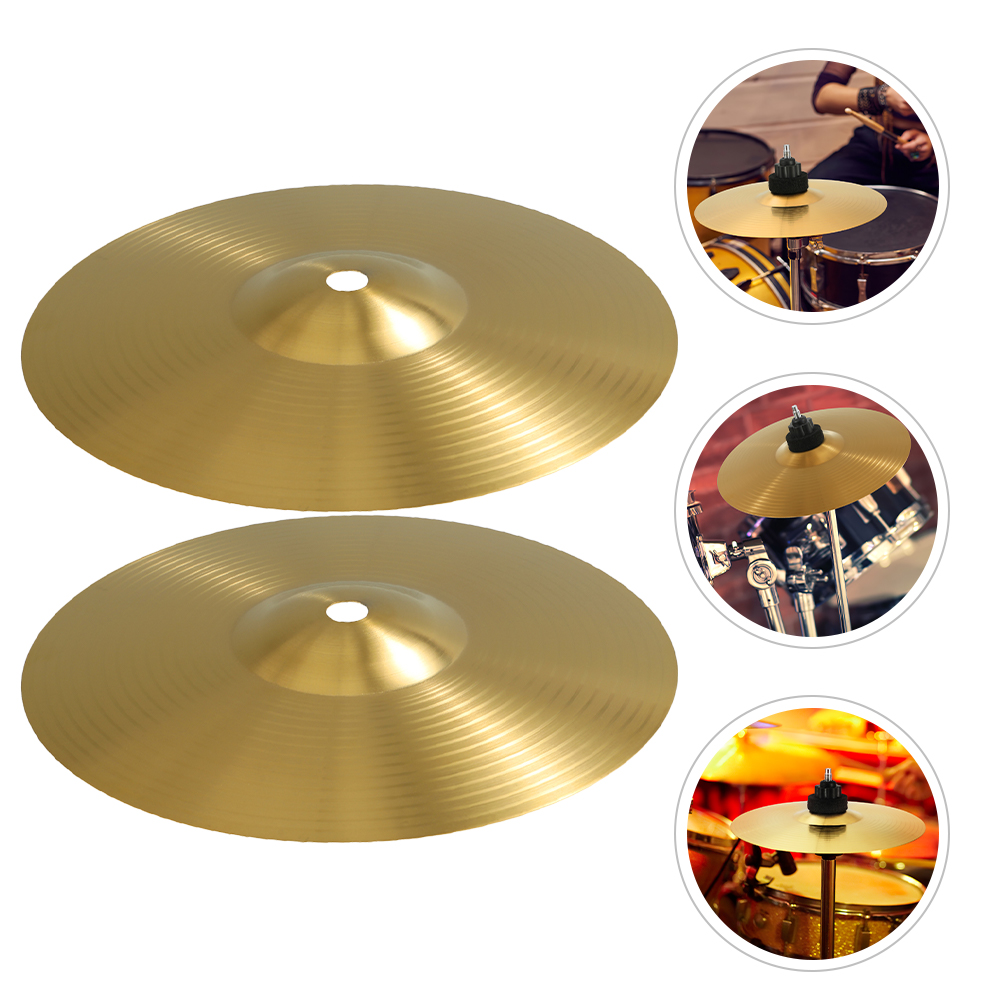 2 Pcs Cymbals Musical Instrument Drum Electronic for Drums Jazz Crash Brass Practice