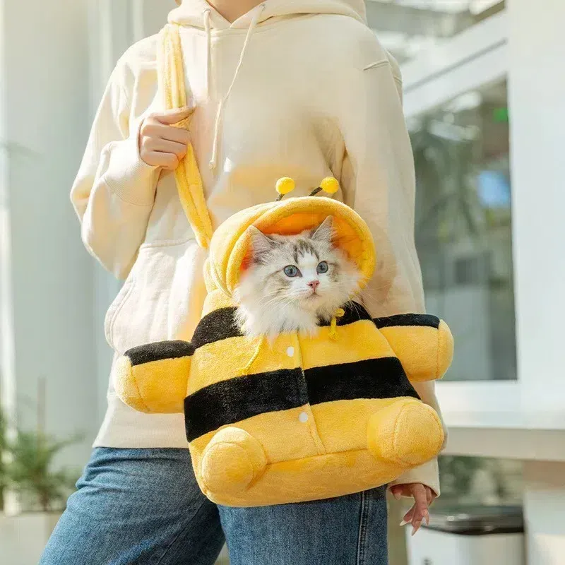 Cute Cat Dog Carry Bags - Fun Animal Prints with Adjustable Strap for Convenient Travel