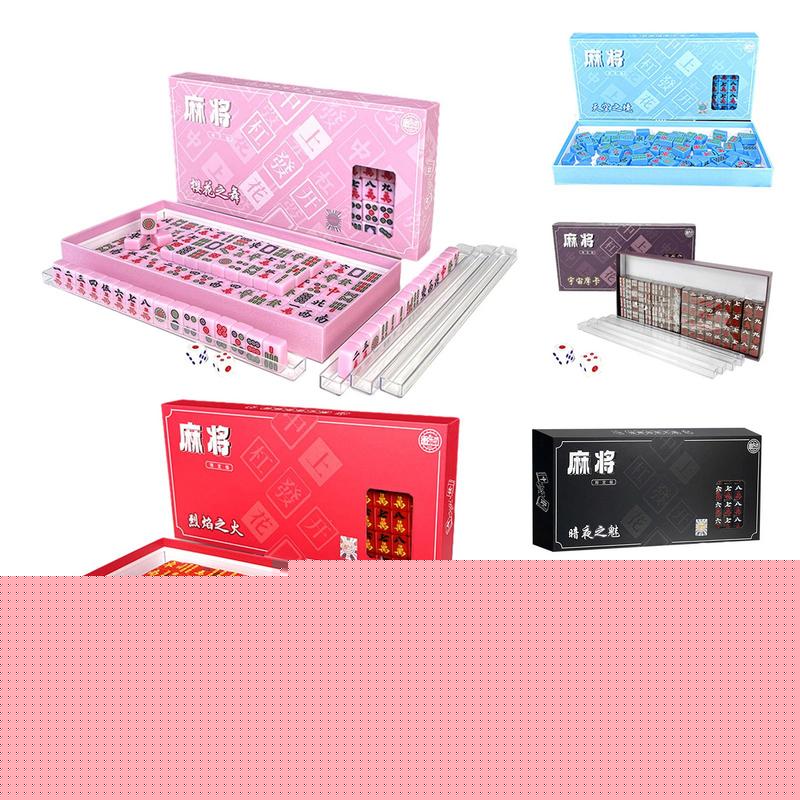 New Small Chinese Mahjong Set Portable Mini Mahjong Board Game Set Travel Mahjong Multiplayer Play Game For Holiday Party