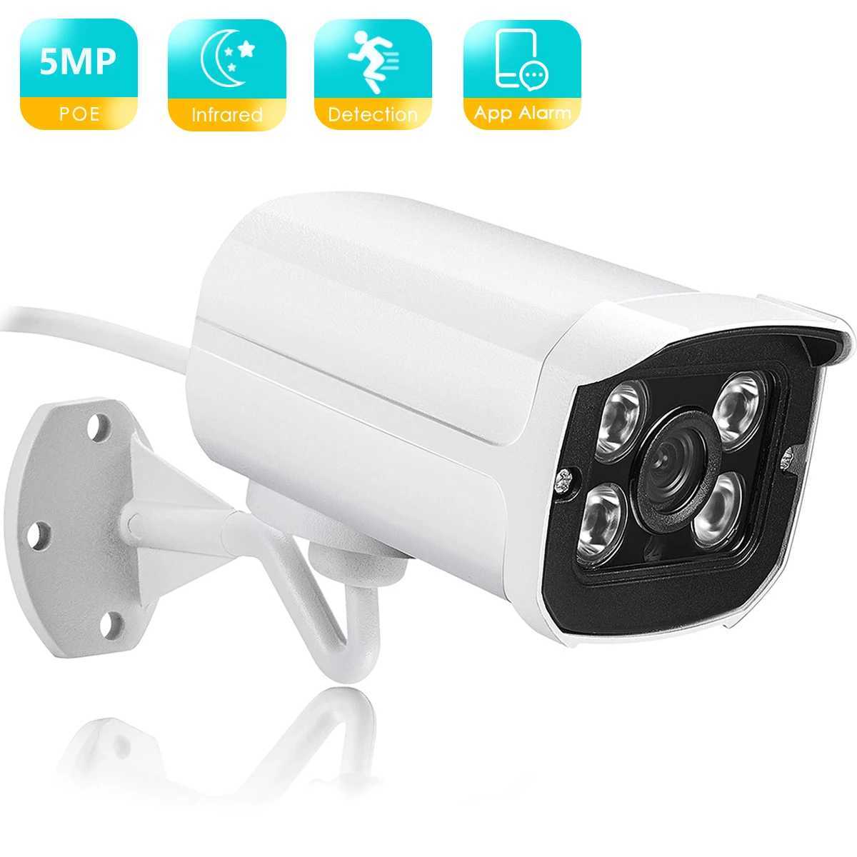 IP Cameras BESDER Full HD 5MP 3MP 2MP Outdoor Bullet Surveillance POE IP Night Camera 3.6mmWide Angle Metal Case CCTV Netwrok Camera System 240413