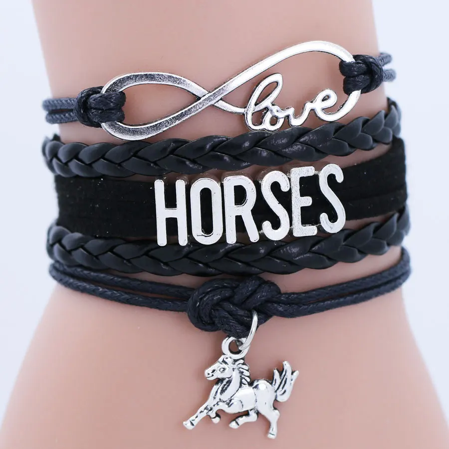 Horses 2025 Animal Heart Infinity Love Charm Bracelets Women Men Girl Boy Unisex Multilayer Leather new Jewelry Gift Many Styles
