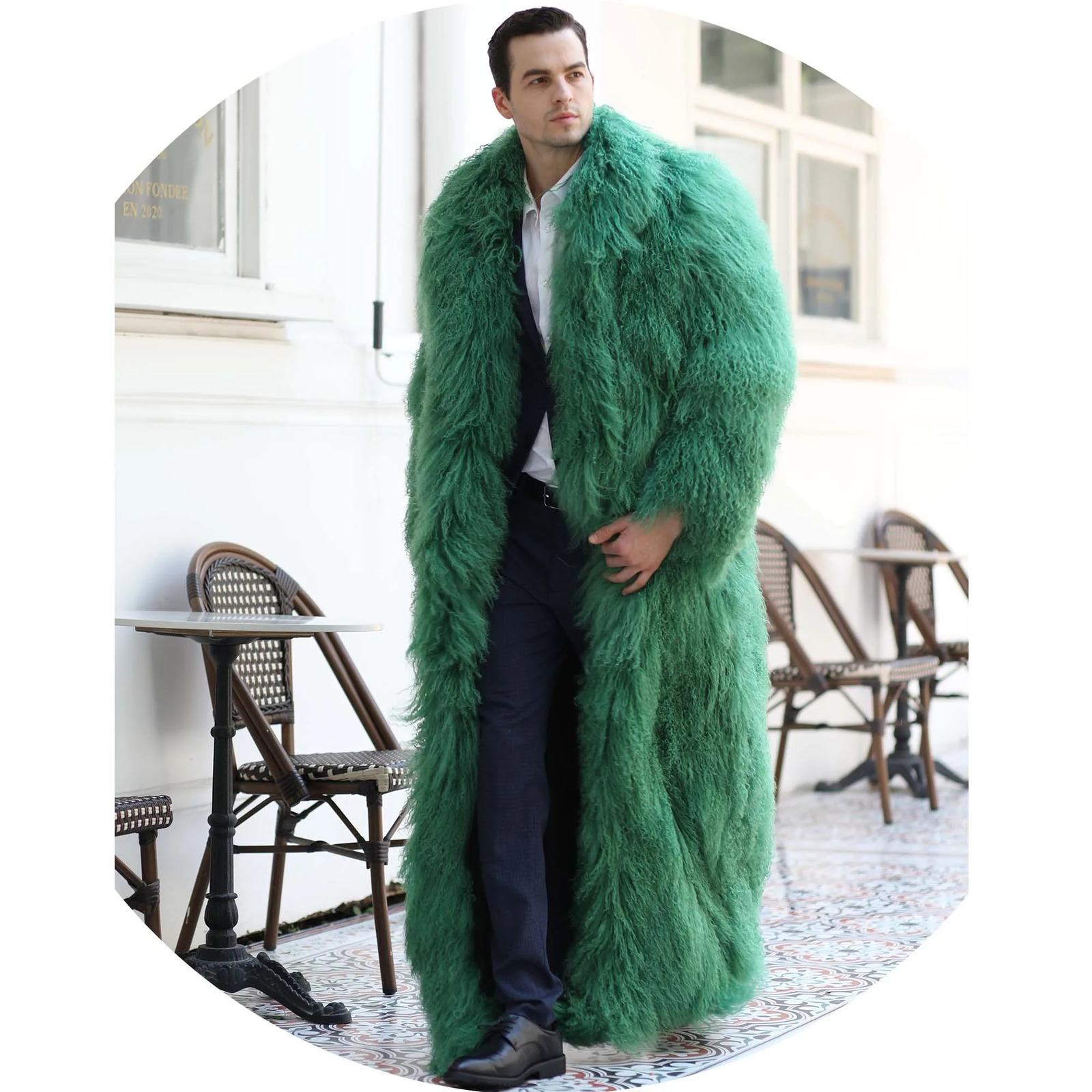 Mens and womens long Mongolian fur coats customized colors thick warm winter 241112