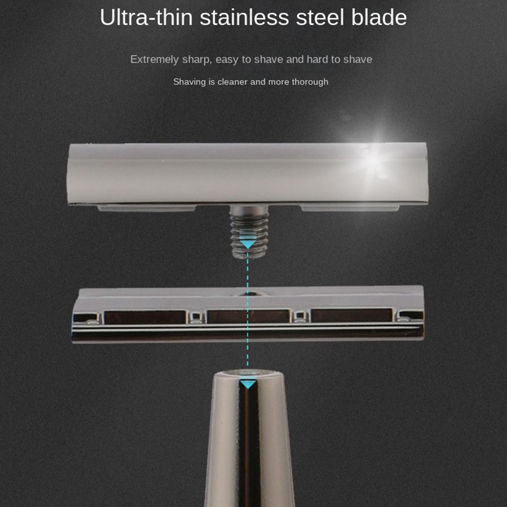 Steel Face Handle Hair Removal Tool 5 Shaving Blades Male Classic Men Shaving Manual Shaver Double Edge Razor Safety Razor