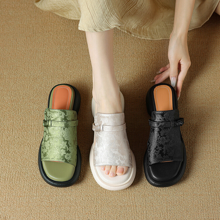 China Chic Style Open Toe Thick Soled Sandals For Women Wearing Flip Flops In The Summer Of New Chinese Muffin Slippers Ddmysheep Ddmysheep ddmythur