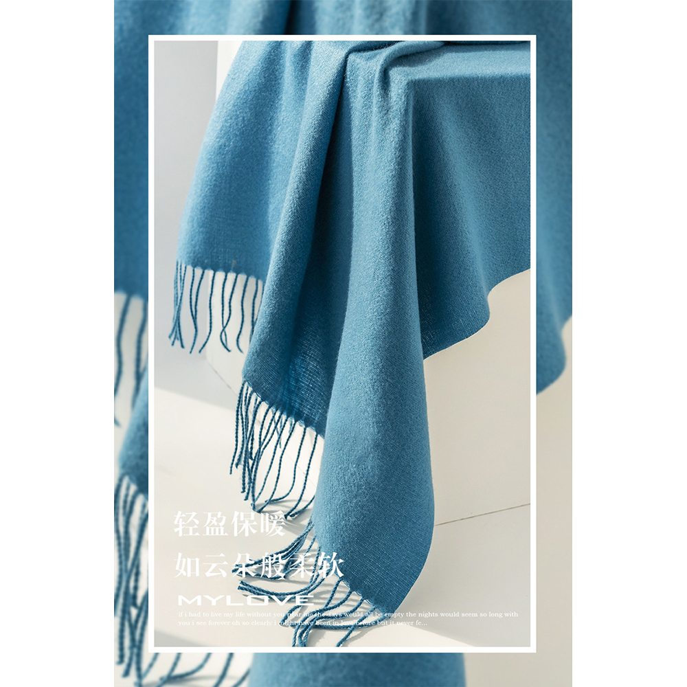 Name Thickened Women's Embroidered Scarf Custom Name Solid Color Winter Tassel Shawl for Women Personalized Birthday Gift Scarf smile