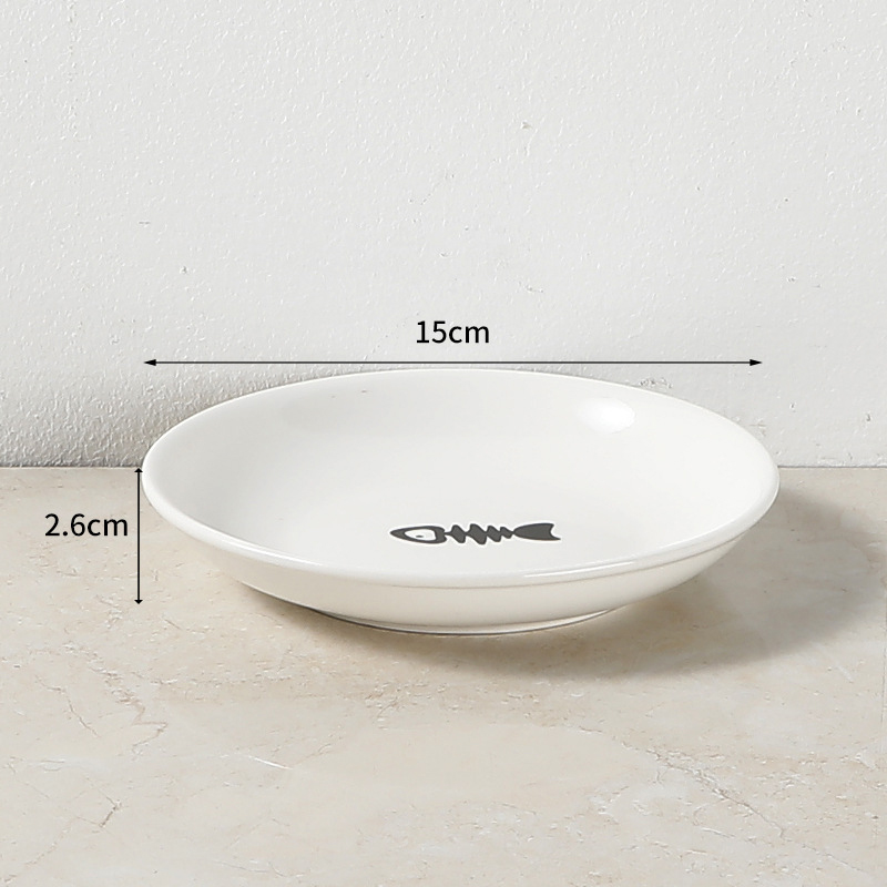 New Pet Ceramic Bowl Iron Rack Cat Food Snacks Canned Plate Anti-Black Chin Anti-Turning Water Does Not Leak Easy To Eat 2024