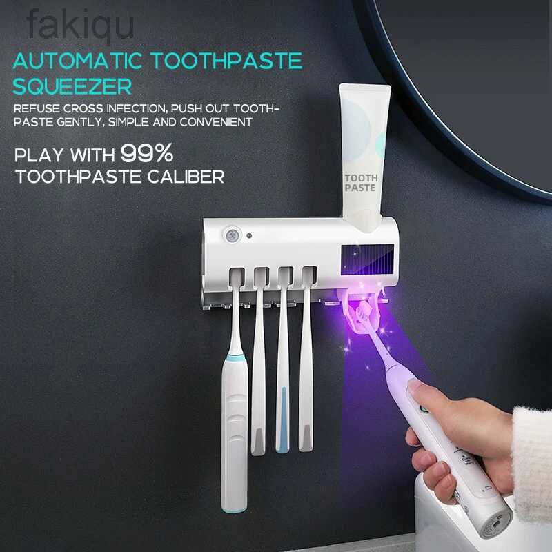 Toothbrush Sanitizer RYRA Automatic Toothbrush Sterilizer UV Toothbrush Holder Toothpaste Squeezer Smart Toothpaste Dispenser Bathroom Accessories 240