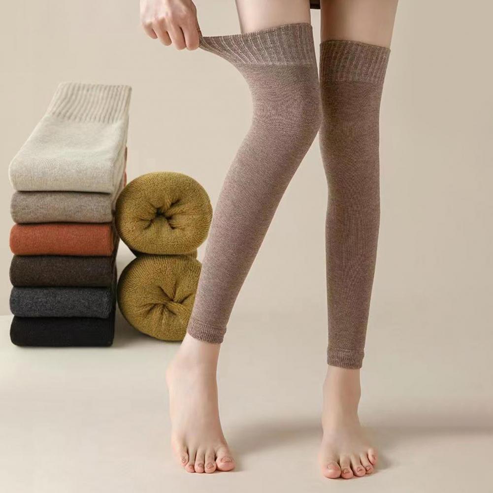 Color Socks Fall Solid Leg Winter Leg Warmers Women's Knitted Leg Warmers Cozy Fleece Lined Winter Boot Socks for Girls Thick smile