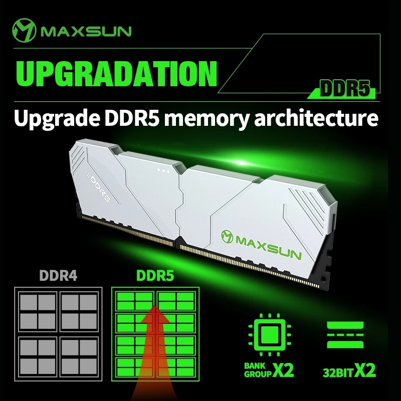 MAXSUN New DDR5 Memory RAM 16GB 5600MHz DDR5 Ram Desktop Memory 288Pin Dimm 1.25V Computer components Gaming Computer Rams