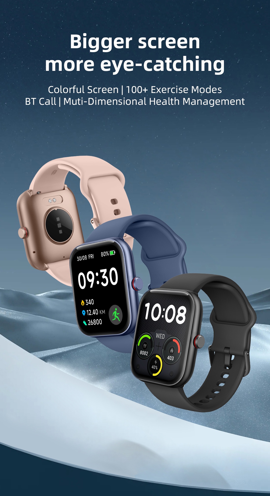 2024 TOP IDW20 ZZYSMART Smart Watches For Men Women Bluetooth Call Smartwatch Build-in Alexa 5ATM IP68 Waterproof Heart Rate smile
