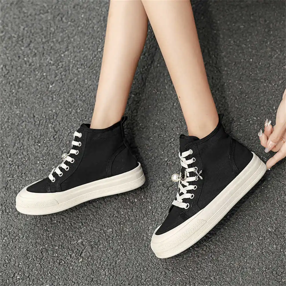 36-40 Round Nose Women's Shoes Boots Black Boots Ladies Woman Shoes Big Size 48 Sneakers Sport Wide Fit Nice Excercise