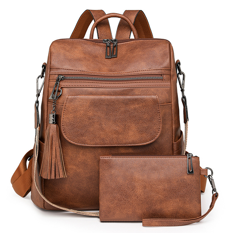 Backpack Backpack Women Trendy Large Capacity Leopard Print Travel Bag With Purse Messenger Casual Handbag