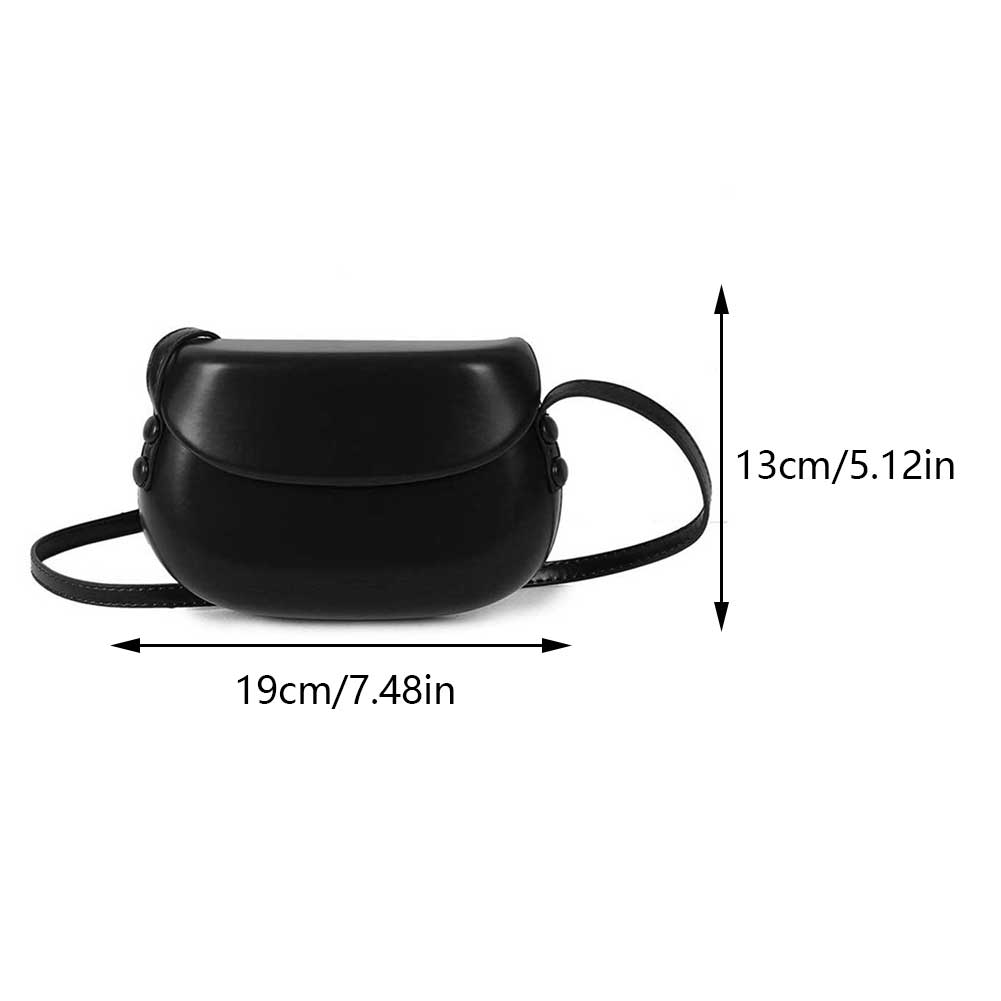 Women Casual Satchel Bag Solid Color PU Saddle Bag Vintage Messenger Bag Adjustable Strap Retro Commuting Bag Simple Sling Bag