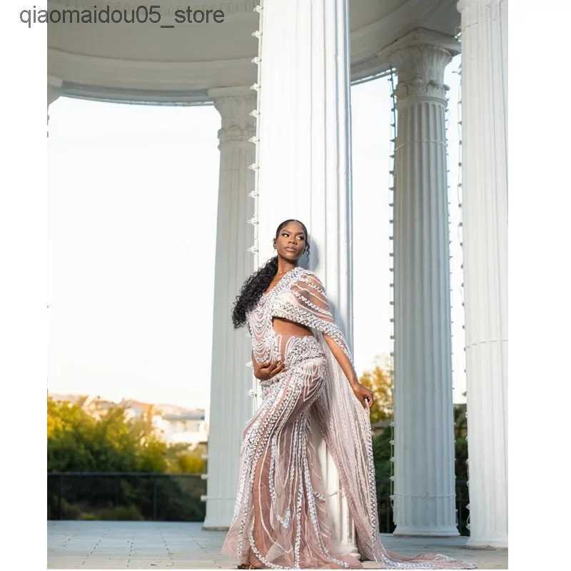 Maternity Dresses Pregnant woman photography props dresses and photos of pregnant women. Set long dress sexy goddess sparkling rhinestone sequin corne