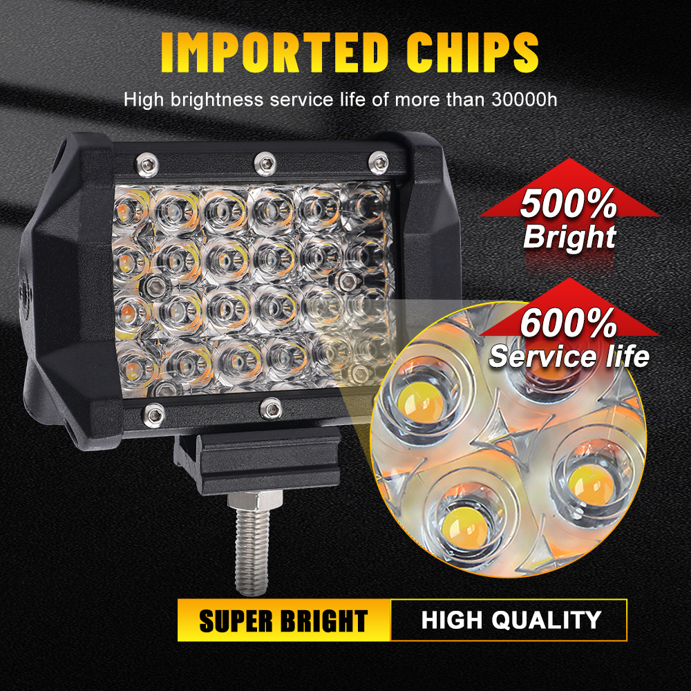 Wire 4Inch With Free Led Work Light Light Bars 4X4 Offroad Dual Color Spot ddmysmile Flood Beam Driving Fog Light For Truck SUV ATV Lamps Smile