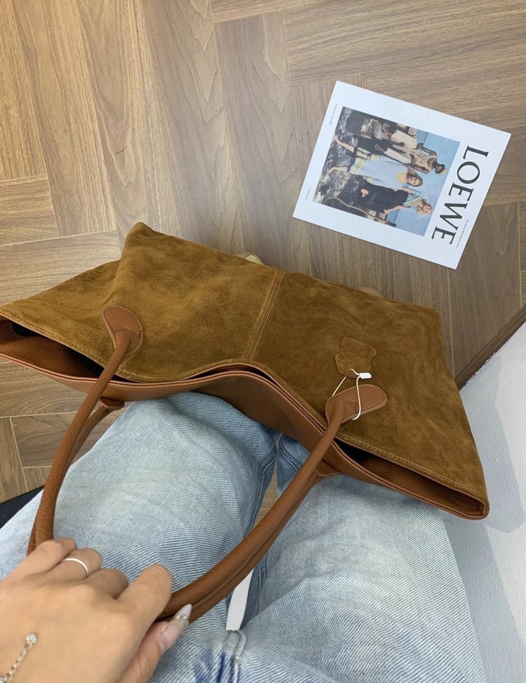 Oversized Suede Patchwork Style 42Cm Roomy Women Matte Cowhide Bag New Large Capacity Shopper Retro Tote Paisley Pattern