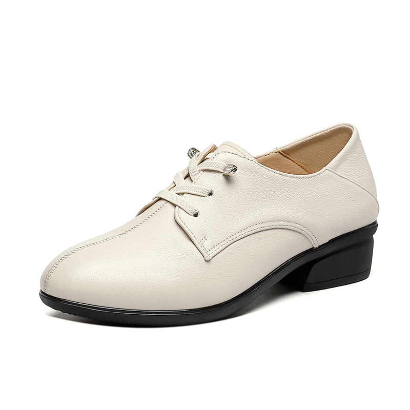 AIYUQI Women Shoes British Style 2024 Spring New Genuine Leather Lace-up Women Shoes Non-slip Mom Casual Shoes Women