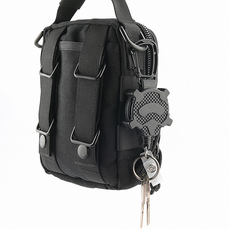 Retractable Keychain Outdoor Mountaineering Easy Pull Carabiner Wire Rope Anti-theft Anti-theft Pendant With 31.5" Steel Cord