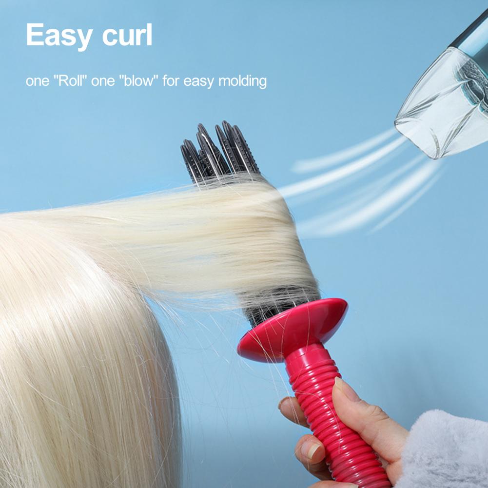 Hair Styling Tool Hair Curling Roll Comb Set with 17 Comb Teeth for Fluffy Curly Hair Round Curler Brush for Women for Air