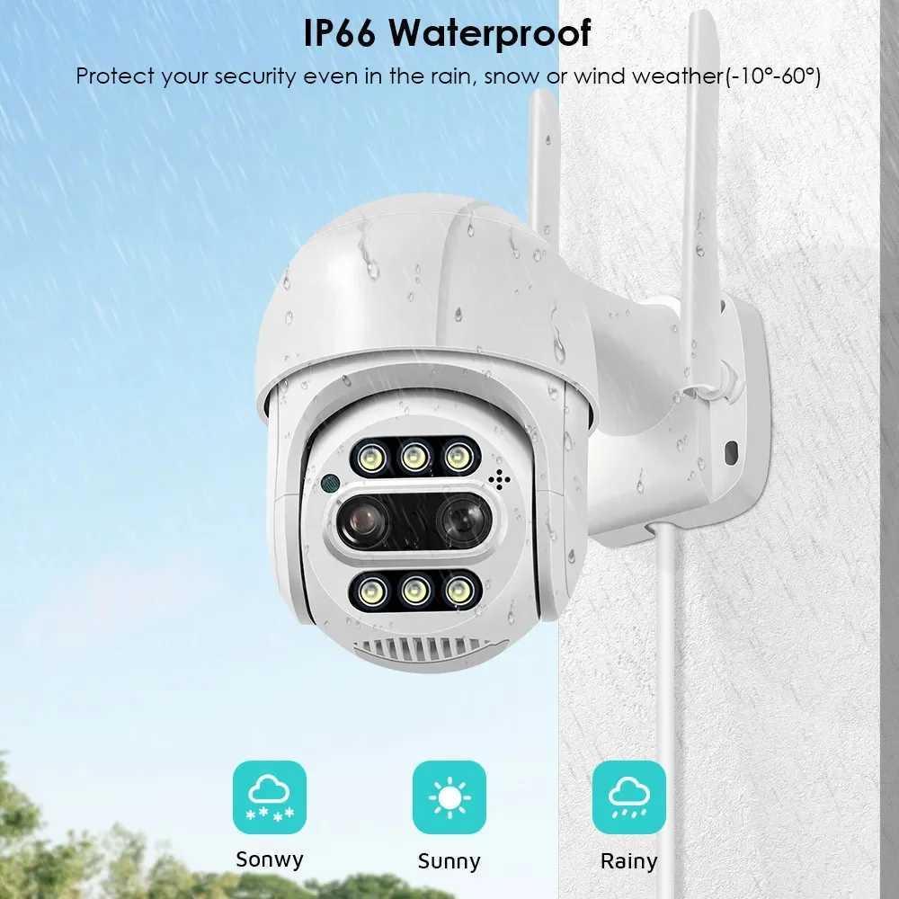 IP Cameras BESDER 8MP 4K PTZ IP Camera 8x Zoom Dual-Lens Human Detect CCTV Camera Outdoor CCTV Wifi Video Surveillance Camera ICSEE Alexa 240413