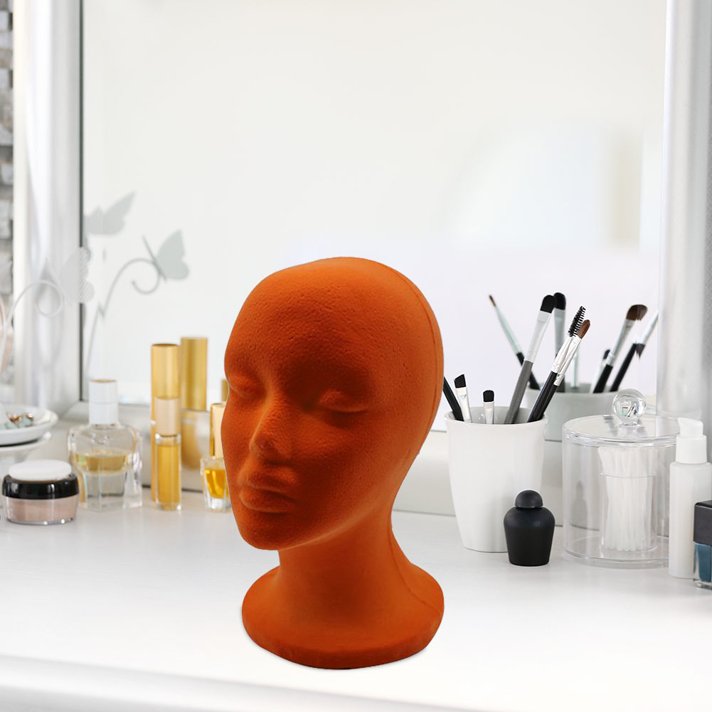 EPS Flocking Lady Mannequin Head Model Wigs Glasses Hat Display Holder Stand Professional Training Foam Mannequin Head