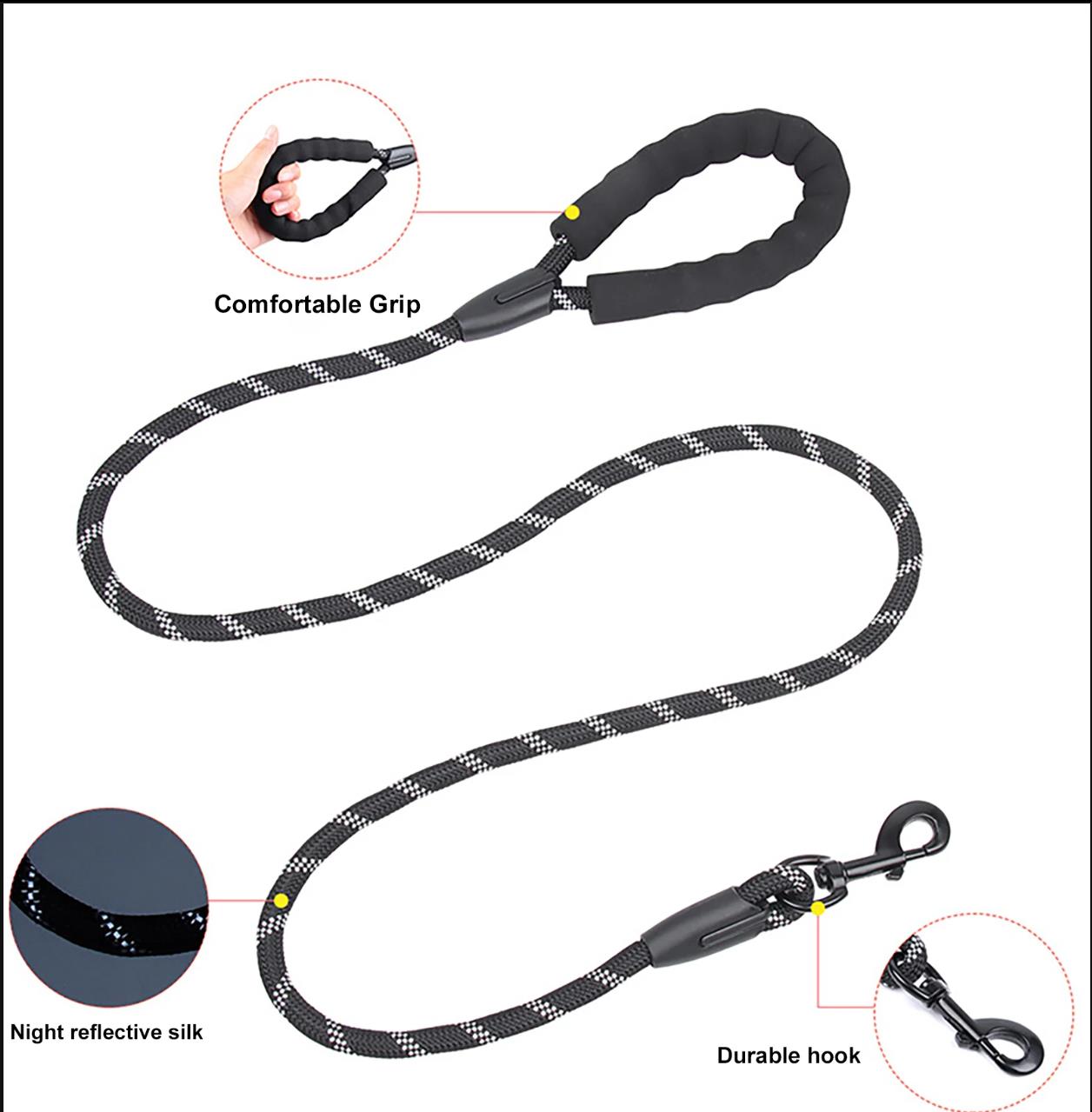 Strong Dog Leash Pet Leashes Reflective Leash For Big Small Medium Dog Leash Drag Pull Tow Golden Retriever