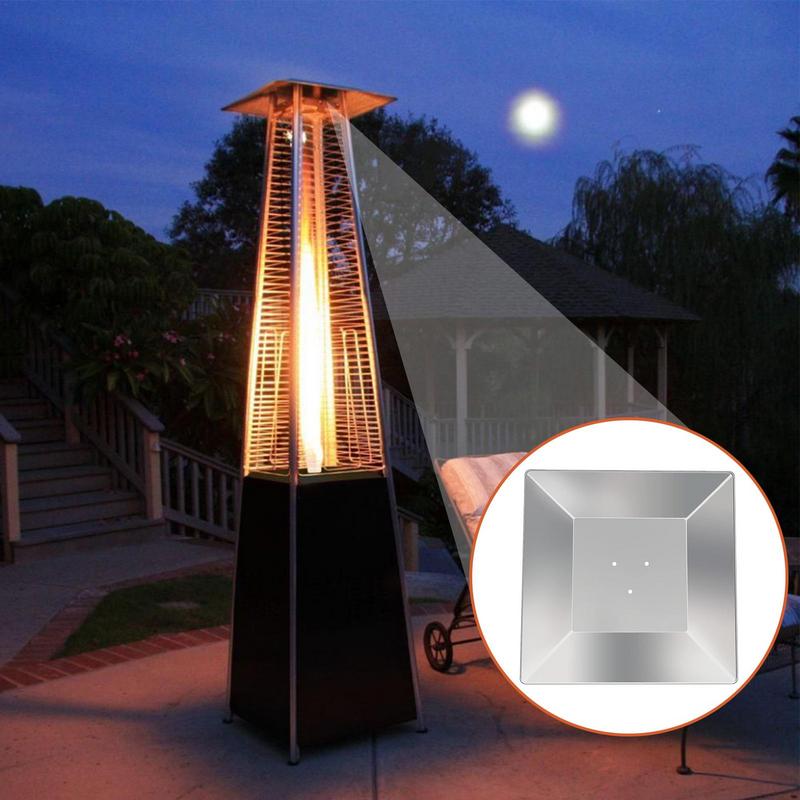 4 Sided Heater With 3 Pre Drilled Holes Reflector Shield Pyramid Patio Shield Top Universal Heaters Square Directional Outdoor